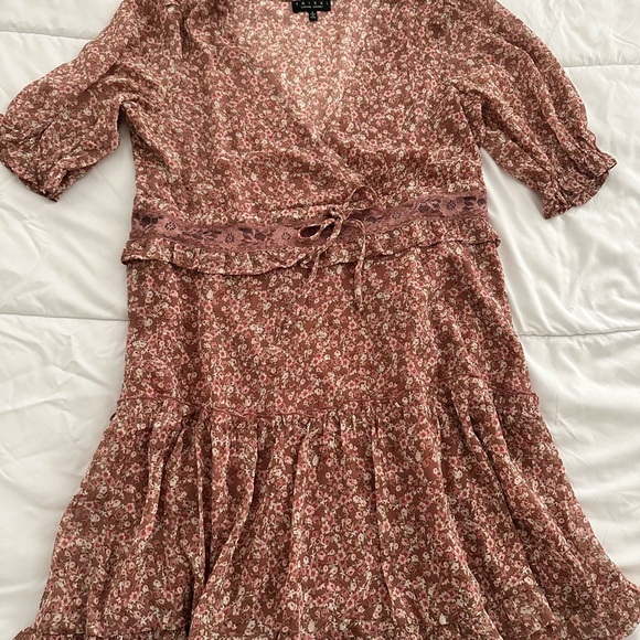 Trixxi Pink Ruffled Wrap Sundress - Picture 1 of 4